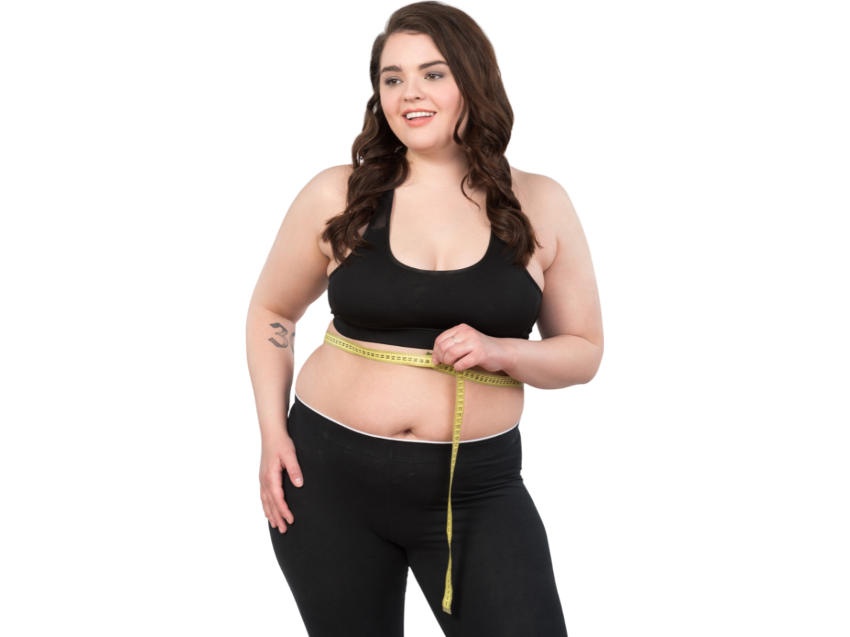 A lady loosing weight